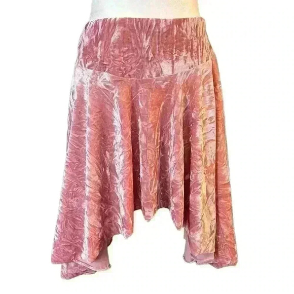 SILENCE + NOISE Urban Outfitters Willa Crushed Velvet Mauve Mini Skirt Size M​ - Picture 1 of 7